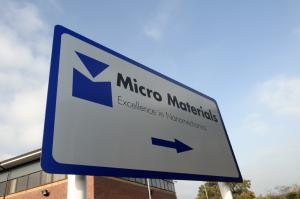 Sign showing way in to Micro Materials' HQ Sign showing way into HQ of Micro Materials Ltd in Wrexham